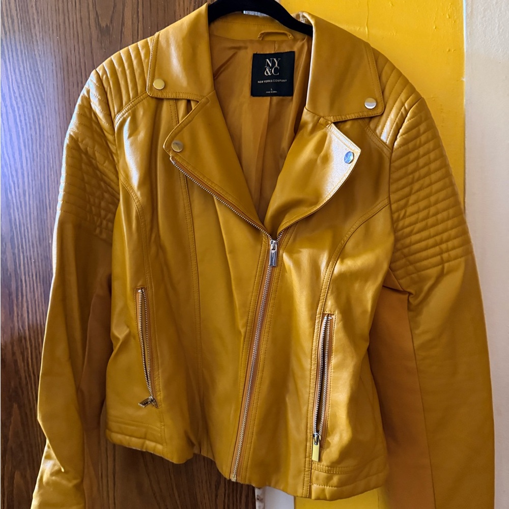 New York & Company Mustard Leather Jacket